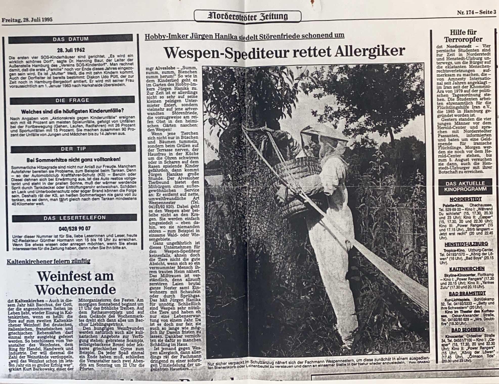 Die erste Zeitungsmeldung!